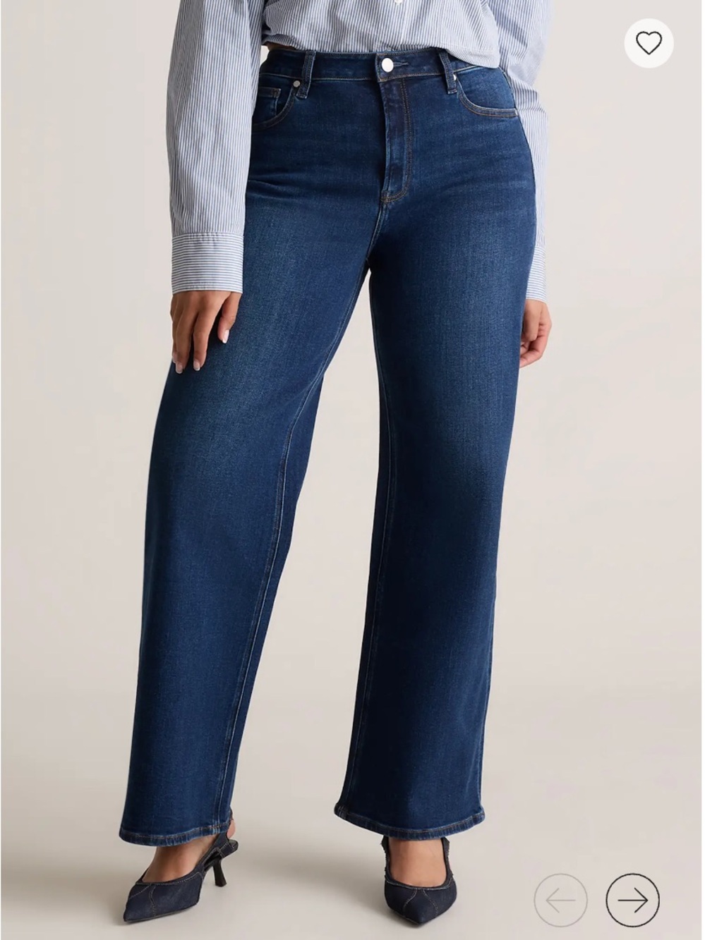 High-Rise Quince Wide Leg Women's Jeans - Dark Blue